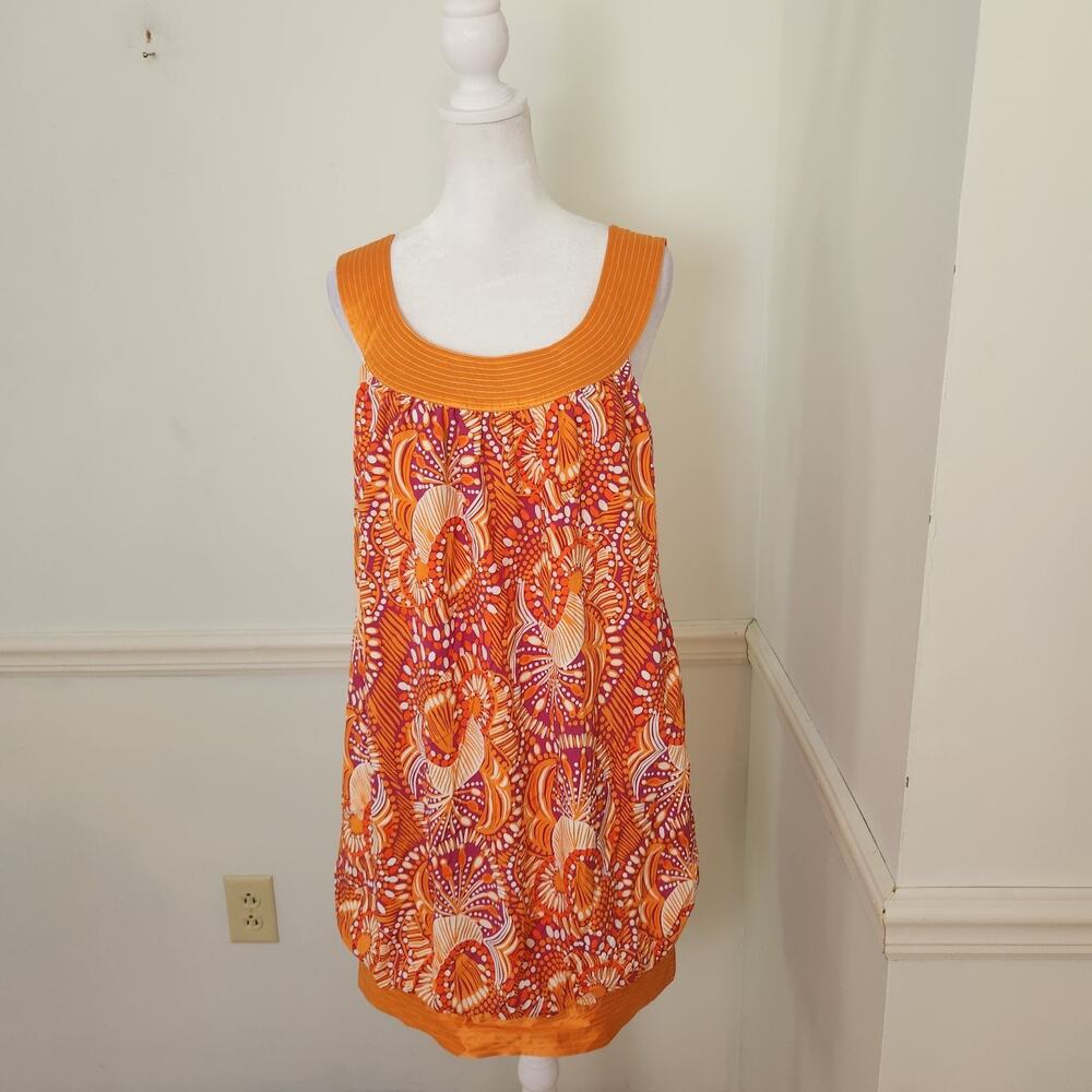 New Y2K Arden B Dress Sz Large Juniors 93 Silk Fairy Boho Orange Tropical Hippie